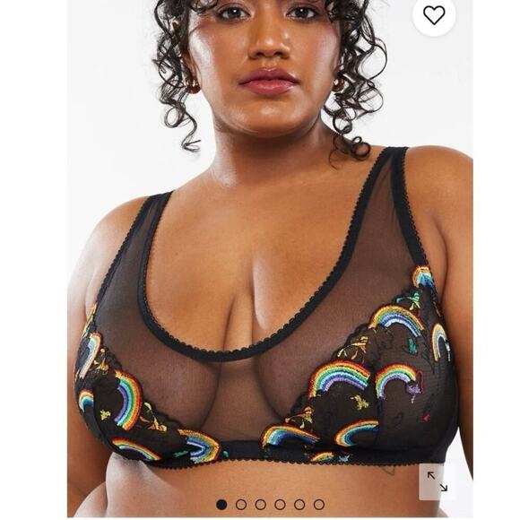 Savage X Pride Rainbow Embroidered Bralette Size S - Picture 1 of 6